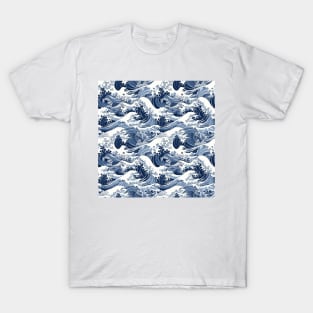 Ephemeral Crests: Hokusai Waves Reimagined T-Shirt